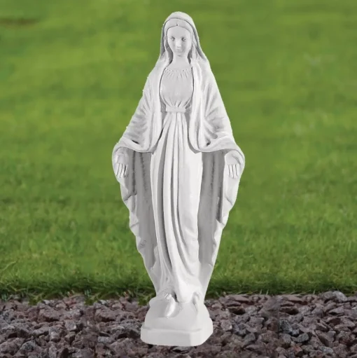 Virgin Mary 28cm Marble Resin Garden Statue