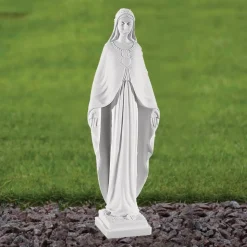 Virgin Mary 36cm Marble Resin Garden Statue