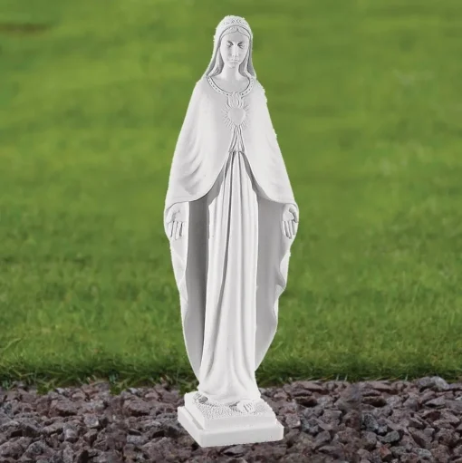 Virgin Mary 36cm Marble Resin Garden Statue