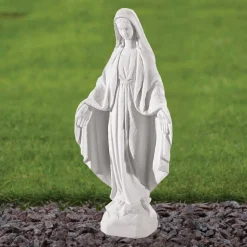 Virgin Mary 35cm Marble Resin Garden Statue