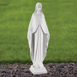 Virgin Mary 35cm Marble Resin Garden Statue
