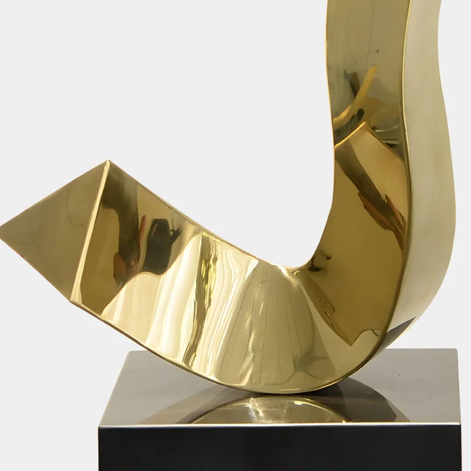 Vivid Edge 65cm Gold Metal Indoor Sculpture