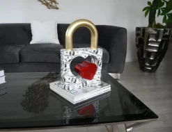Wealth Padlock 38cm Gold Resin Indoor Sculpture