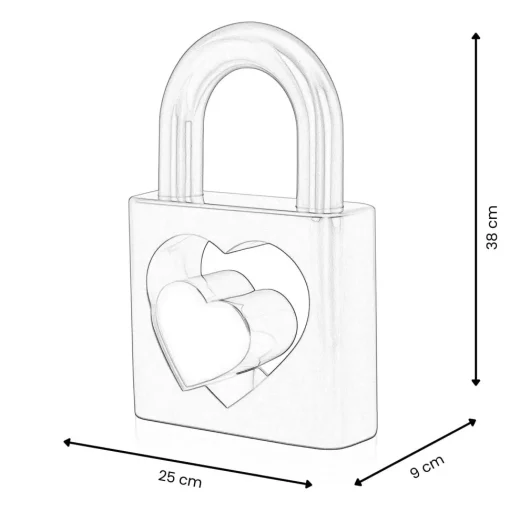 Wealth Padlock 38cm Gold Resin Indoor Sculpture