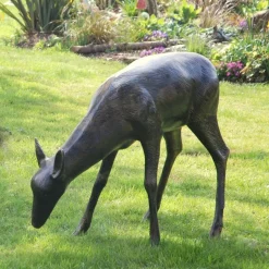 Wild Doe Life-Size 85cm Bronze Metal Garden Statue