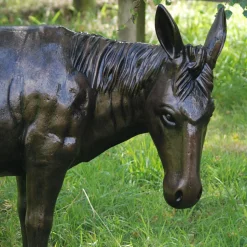 Wild Donkey Bronze Metal Garden Statue