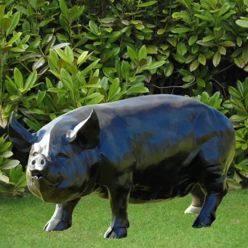 Wild Pig Bronze Metal Garden Statue