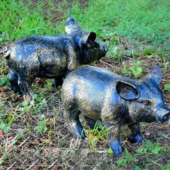 Wild Piglets (Set of 2) Bronze Metal Garden Ornaments