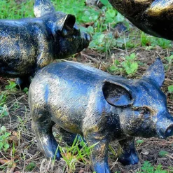 Wild Piglets (Set of 2) Bronze Metal Garden Ornaments