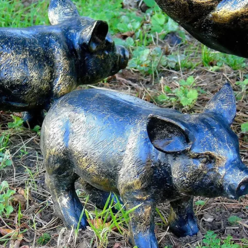 Wild Piglets (Set of 2) Bronze Metal Garden Ornaments