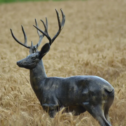 Wild Stag Life-Size 148cm Bronze Metal Garden Statue