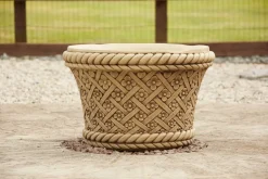 Woven Plant Pot Bathstone Stone Garden Planter