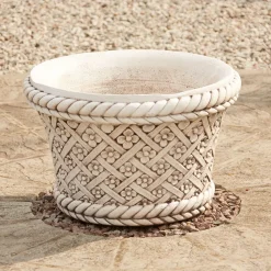 Woven Plant Pot Portland Stone Garden Planter