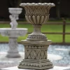 Woven Stone Garden Planter on Pedestal