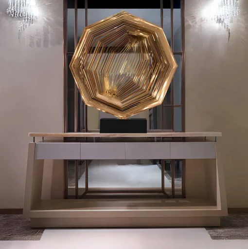 Xenon Grid 70cm Copper Metal Indoor Sculpture