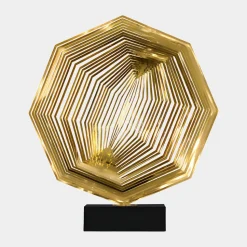 Xenon Grid 70cm Gold Metal Indoor Sculpture