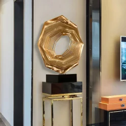 Xenon Grid 70cm Gold Metal Indoor Sculpture