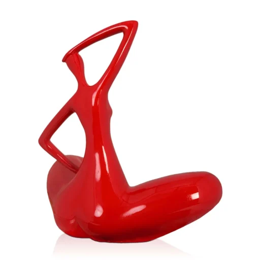 Yoga Grace 25cm Red Resin Indoor Sculpture