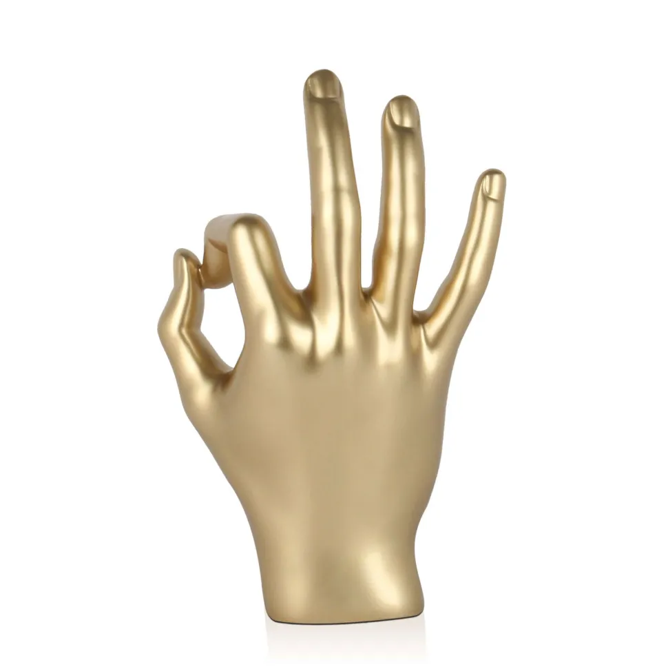 Zen Hand 27cm Gold Resin Indoor Sculpture